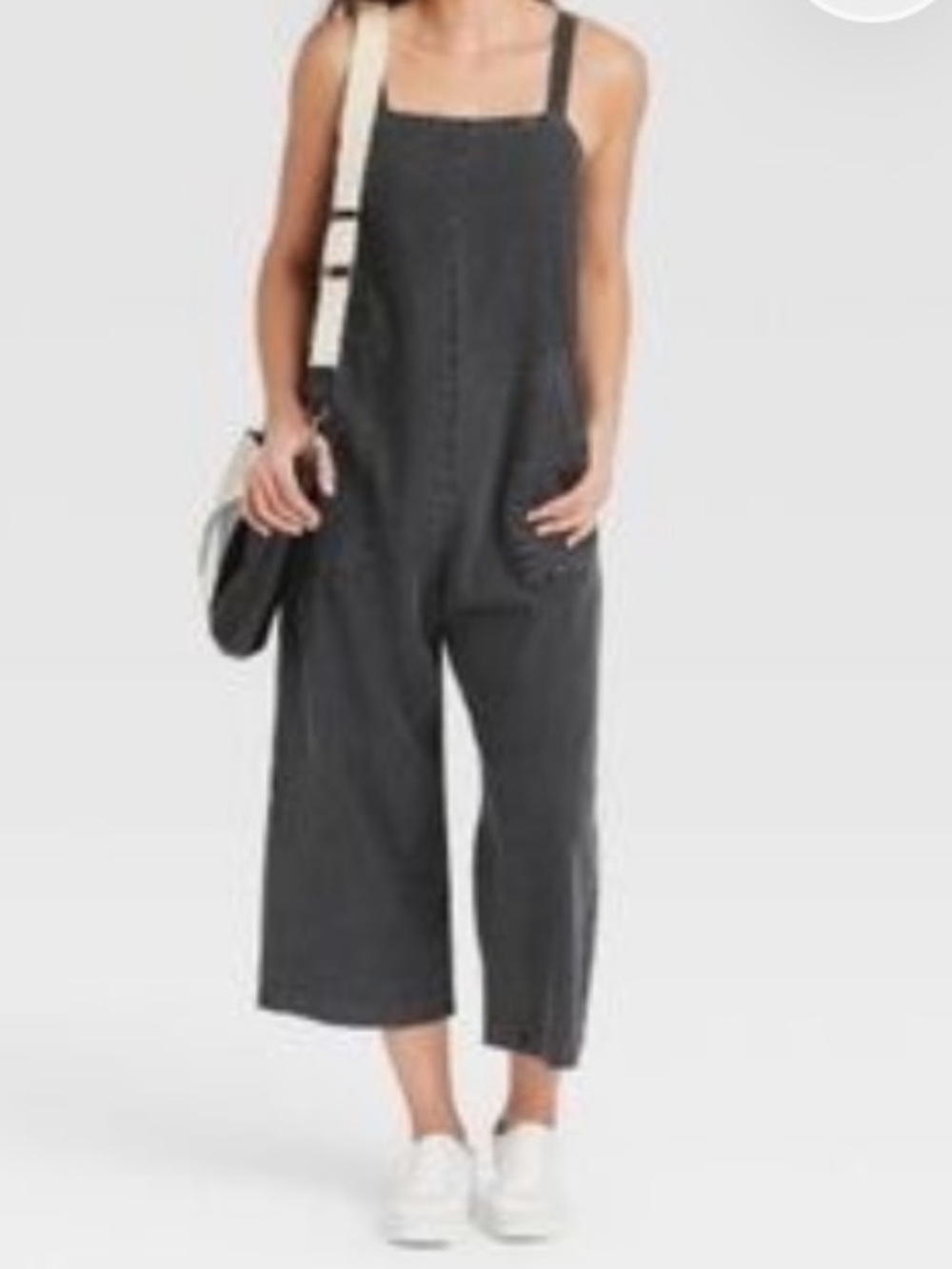 Universal Thread Charcoal Grey Jumpsuit Utility Neutral Linen Bld Overall Small